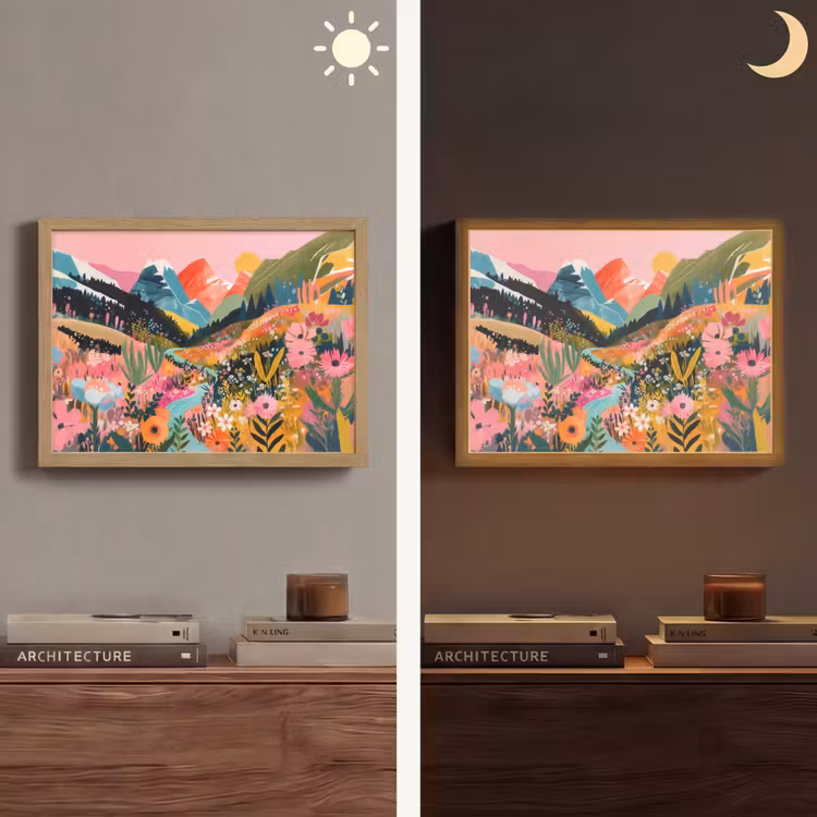Lightbox - Wandlamp - Rivier - Diepte - Bloemen — 6