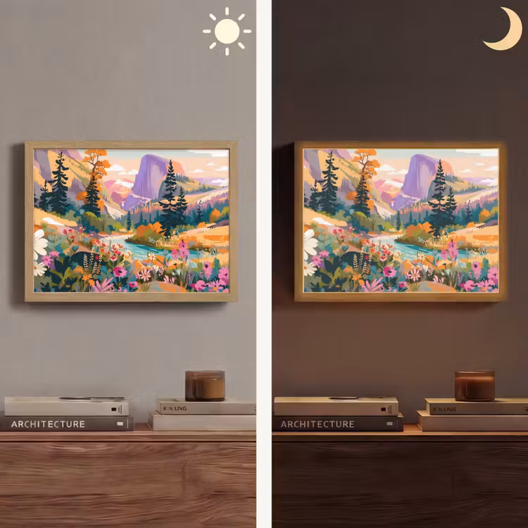 Lightbox - Wandlamp - Rivier - Vallei vol bloemen - Levendig — 6