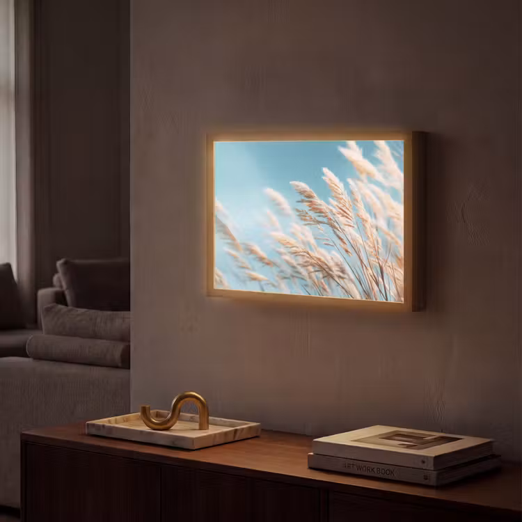 Lightbox - Wandlamp - Siergras - Wind - Lichtbruin — 2