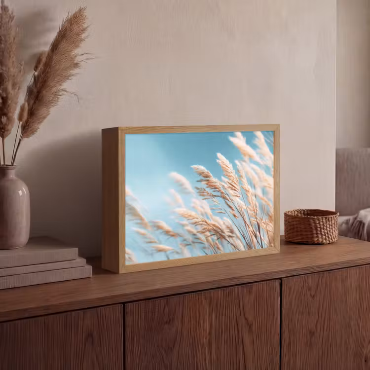 Lightbox - Wandlamp - Siergras - Wind - Lichtbruin — 4