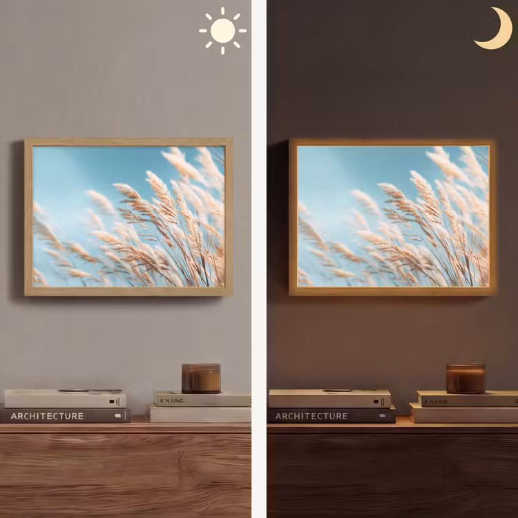 Lightbox - Wandlamp - Siergras - Wind - Lichtbruin — 6
