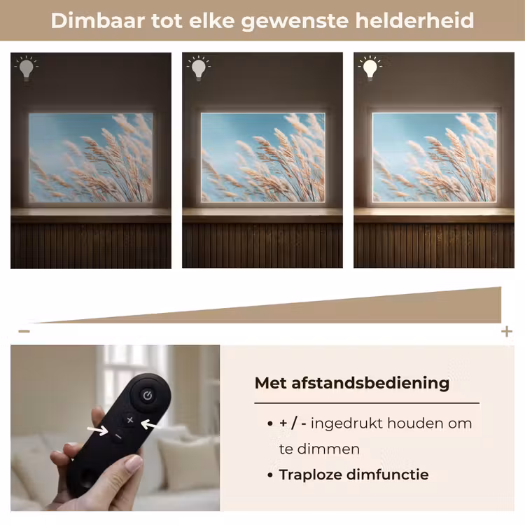 Lightbox - Wandlamp - Siergras - Wind - Lichtbruin — 9