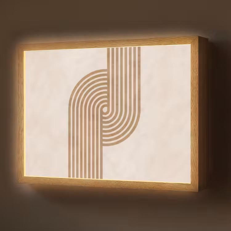 Lightbox - Wandlamp - Symmetrische bocht - Koperkleurig — 1