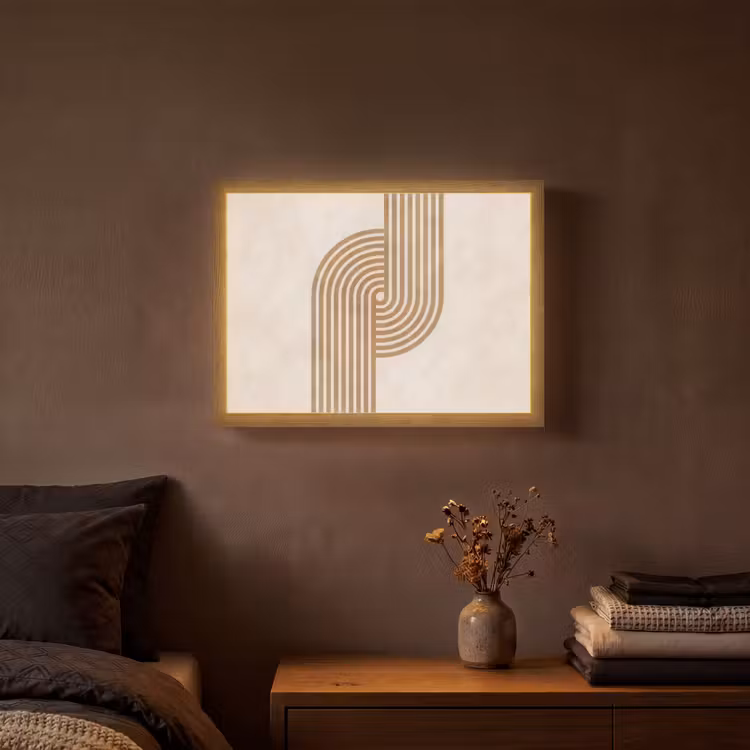 Lightbox - Wandlamp - Symmetrische bocht - Koperkleurig — 3