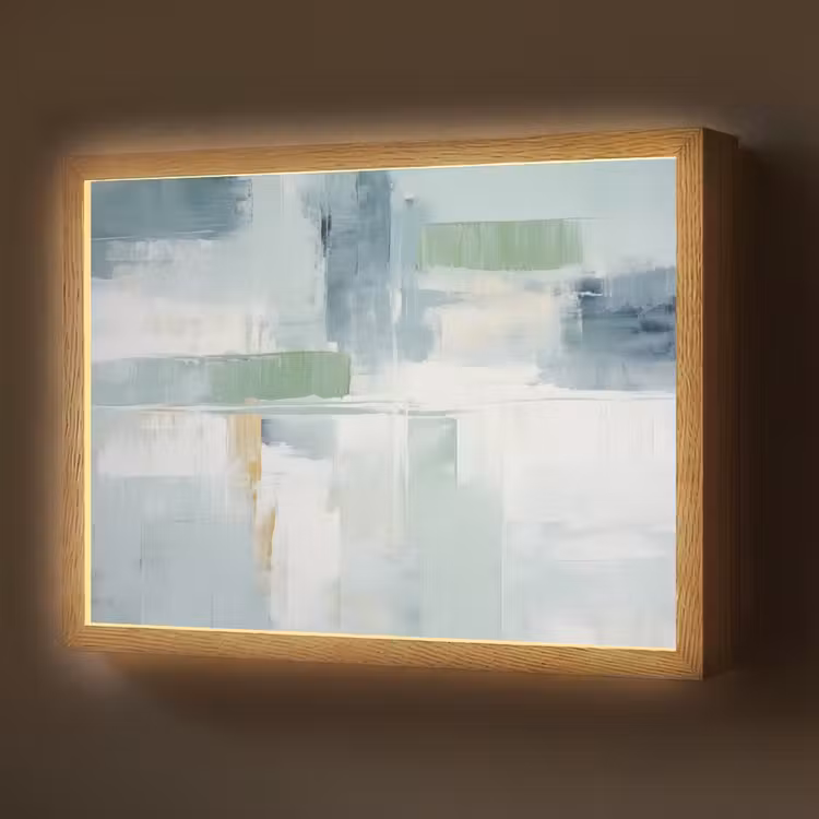 Lightbox - Wandlamp - Verf - Moderne kunst - Abstract - Grijs — 1