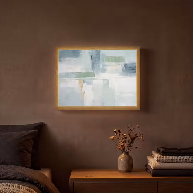 Lightbox - Wandlamp - Verf - Moderne kunst - Abstract - Grijs — 3