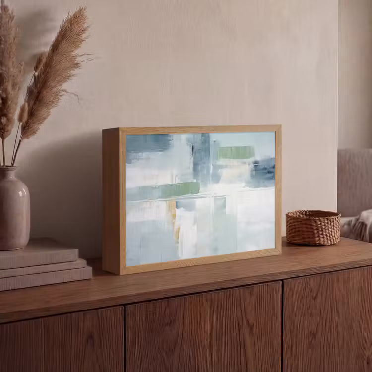 Lightbox - Wandlamp - Verf - Moderne kunst - Abstract - Grijs — 4