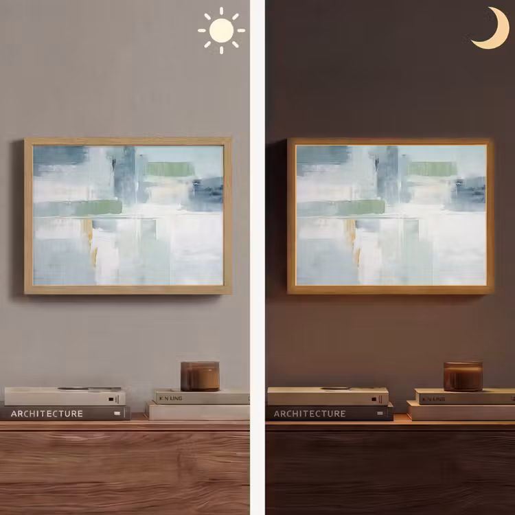 Lightbox - Wandlamp - Verf - Moderne kunst - Abstract - Grijs — 6