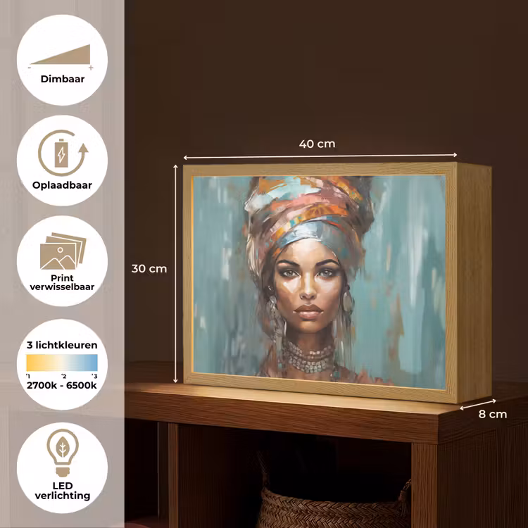 Lightbox - Wandlamp - Vrouw - Kunst - Sieraden - Portret — 10