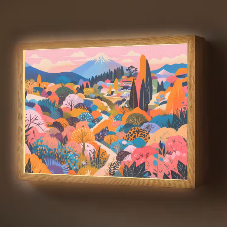 Lightbox - Wandlamp - Witte bergtop - Modern - Kleurrijk — 1