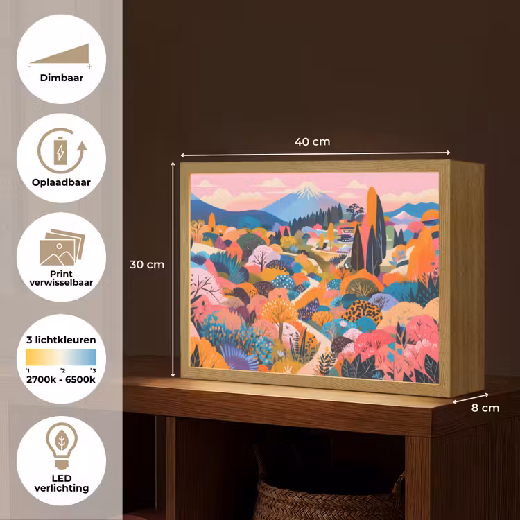 Lightbox - Wandlamp - Witte bergtop - Modern - Kleurrijk — 10