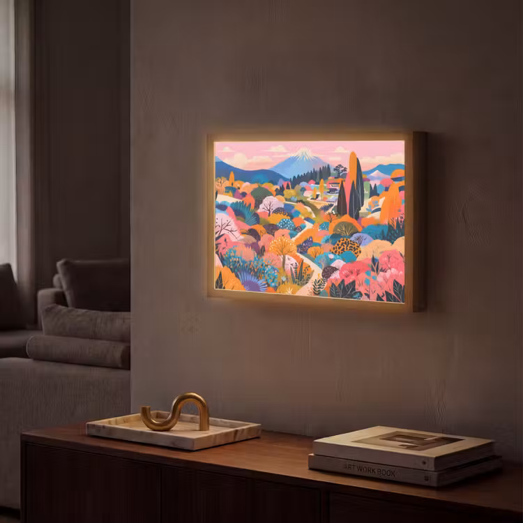 Lightbox - Wandlamp - Witte bergtop - Modern - Kleurrijk — 2