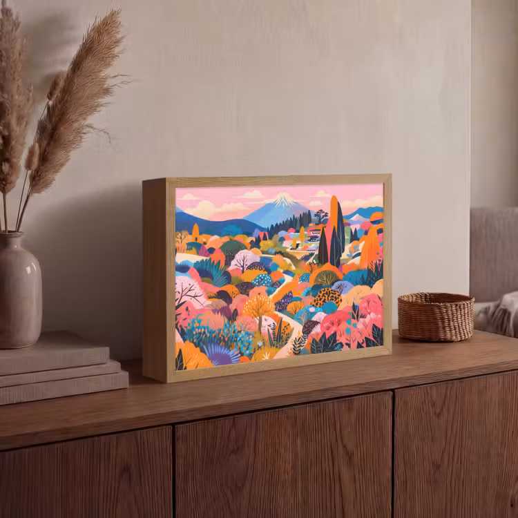 Lightbox - Wandlamp - Witte bergtop - Modern - Kleurrijk — 4