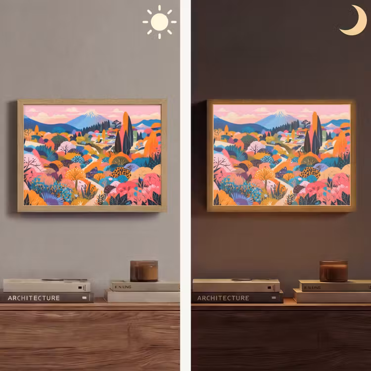 Lightbox - Wandlamp - Witte bergtop - Modern - Kleurrijk — 6