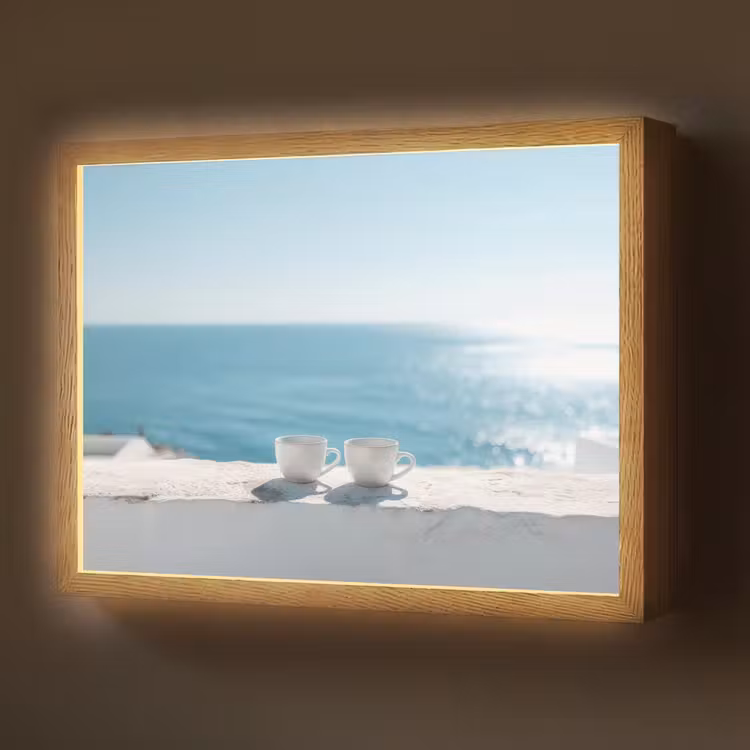 Lightbox - Wandlamp - Zee - Koffiekopjes - Zomers — 1