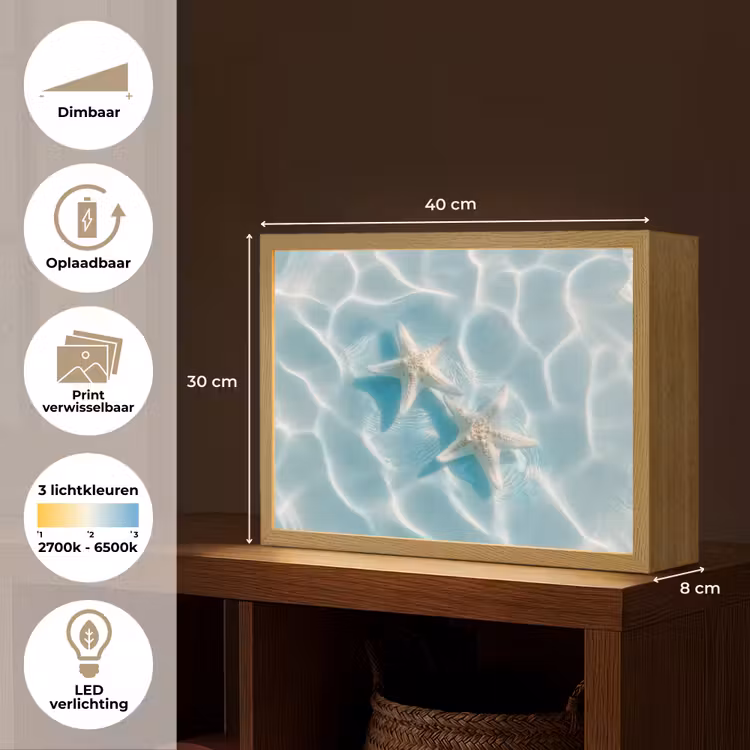 Lightbox - Wandlamp - Zeesterren - Golvend water - Rustgevend — 10