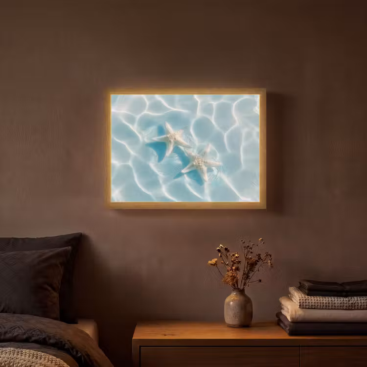 Lightbox - Wandlamp - Zeesterren - Golvend water - Rustgevend — 3