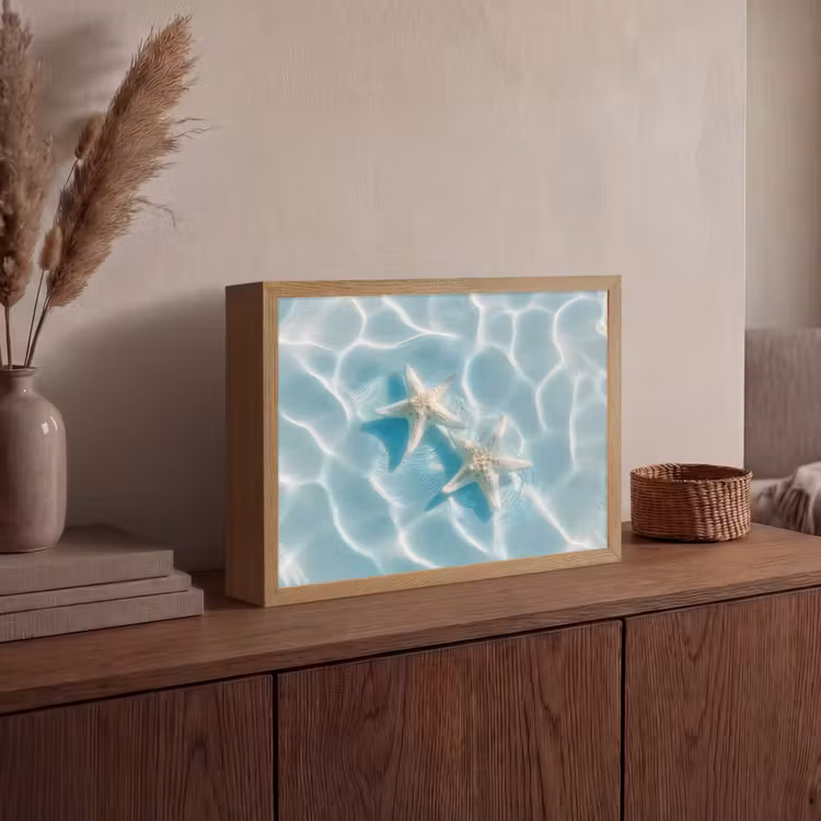Lightbox - Wandlamp - Zeesterren - Golvend water - Rustgevend — 4