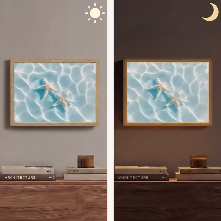 Lightbox - Wandlamp - Zeesterren - Golvend water - Rustgevend — 6