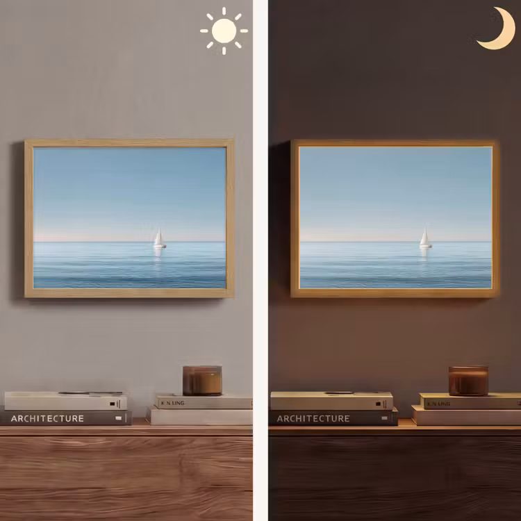 Lightbox - Wandlamp - Zeilbootje - Kalme zee - Helderblauwe hemel — 6