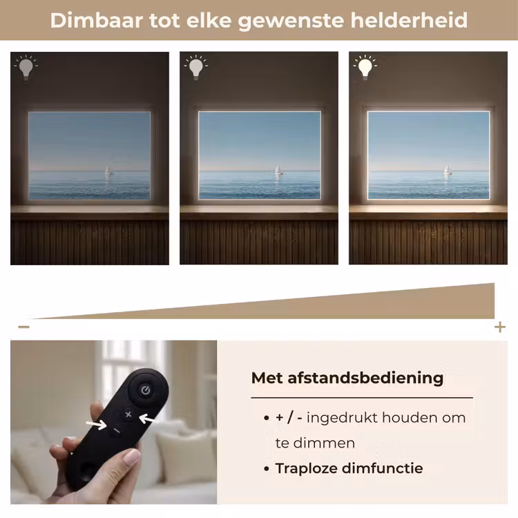 Lightbox - Wandlamp - Zeilbootje - Kalme zee - Helderblauwe hemel — 9