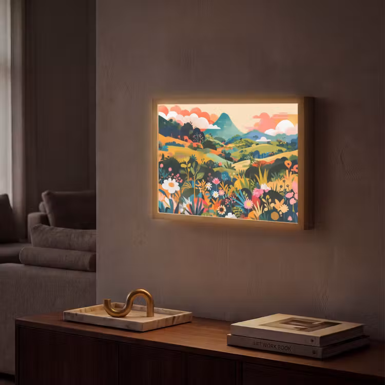 Lightbox - Wandlamp - Zonlicht - Heuvels - Wolkenlucht — 2