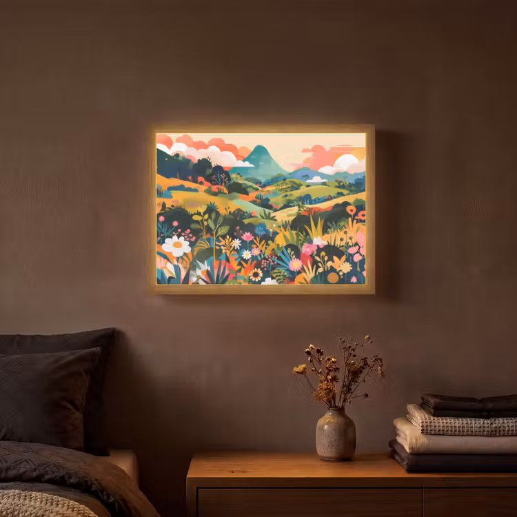 Lightbox - Wandlamp - Zonlicht - Heuvels - Wolkenlucht — 3