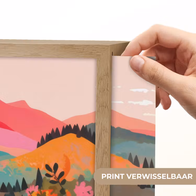 Lightbox - Wandlamp - Zonsondergang - Bergvallei - Contrast — 5