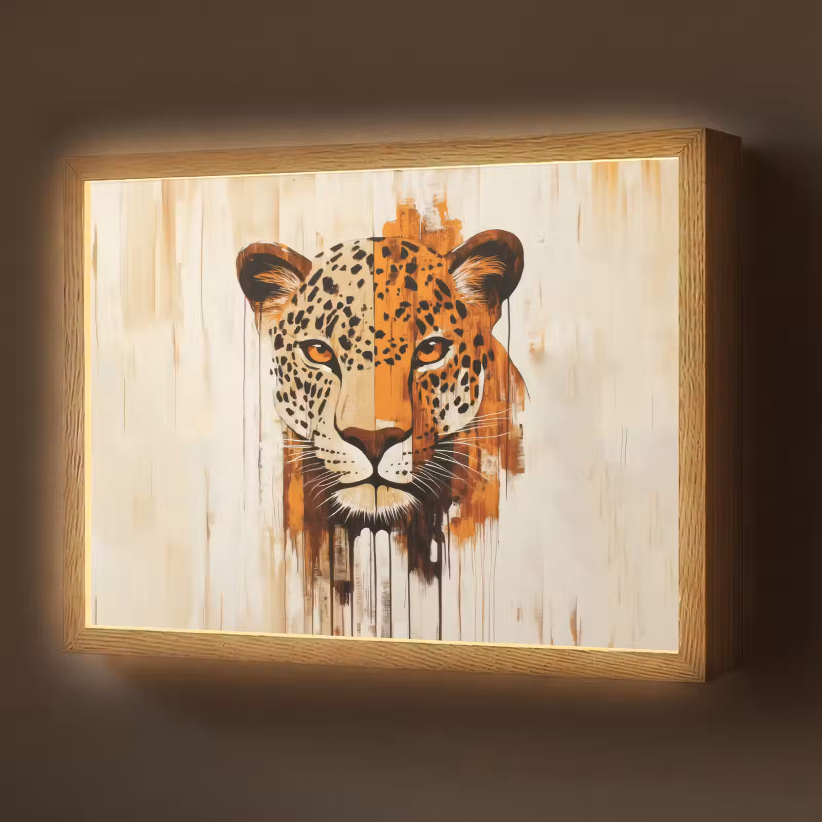 Lightbox - Wandlamp - Luipaard - Symmetrisch - Strepen — 1