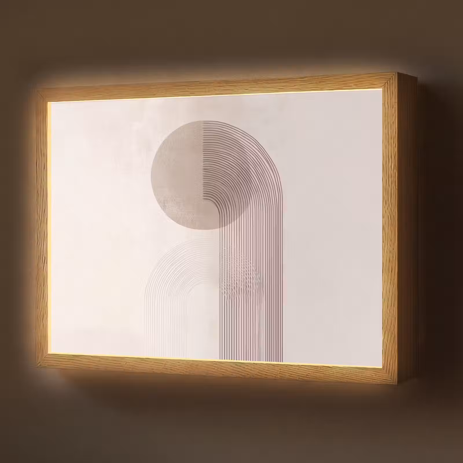 Lightbox - Wandlamp - Minimalistisch - Cirkel - Lichtgrijs — 1