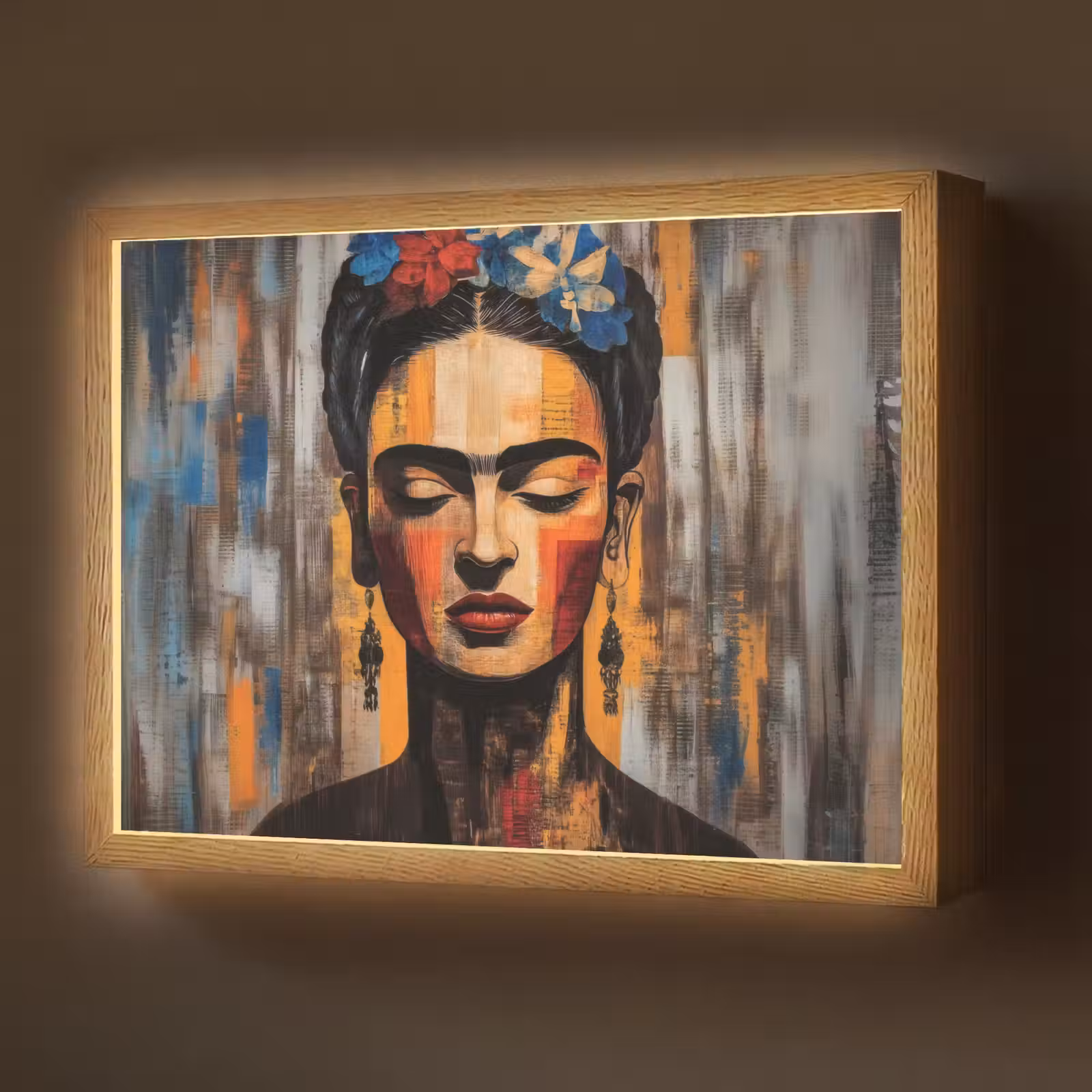 Lightbox - Wandlamp - Portret - Vrouw - Bloemen — 1