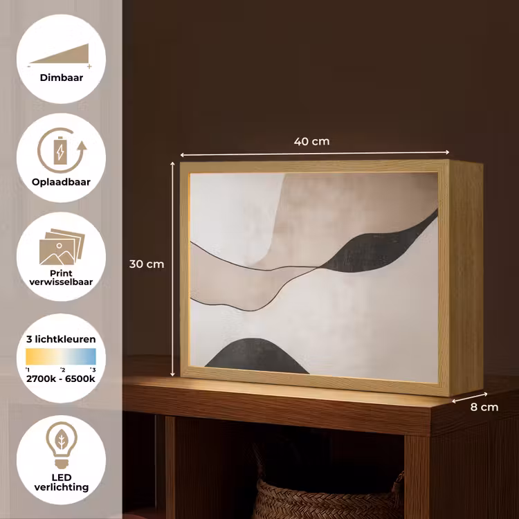 Lightbox - Wandlamp - Contourlijnen - Abstracte landschap — 10