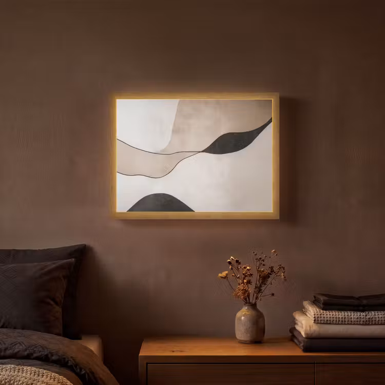 Lightbox - Wandlamp - Contourlijnen - Abstracte landschap — 3