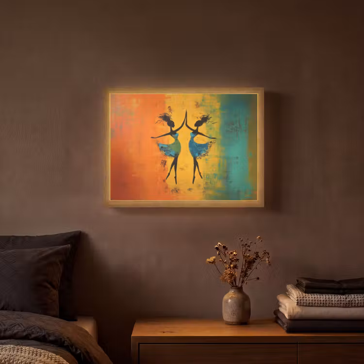 Lightbox - Wandlamp - Dansen - Vrouwen - Verfstructuur — 3