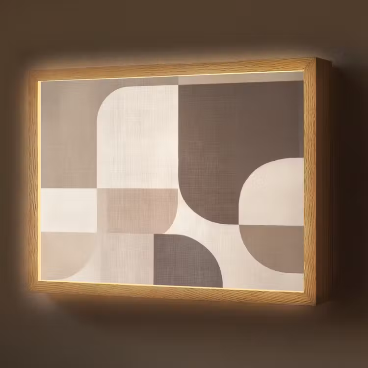 Lightbox - Wandlamp - Geometrisch - Geweven structuur - Modern — 1