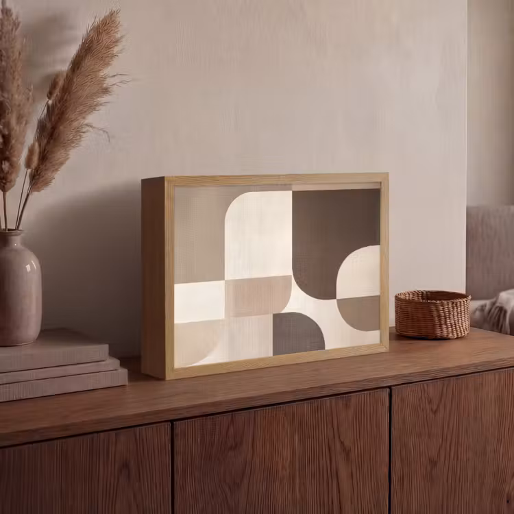 Lightbox - Wandlamp - Geometrisch - Geweven structuur - Modern — 4