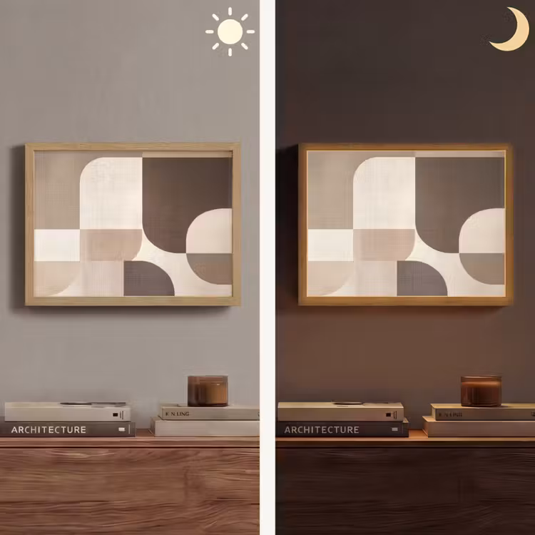 Lightbox - Wandlamp - Geometrisch - Geweven structuur - Modern — 6