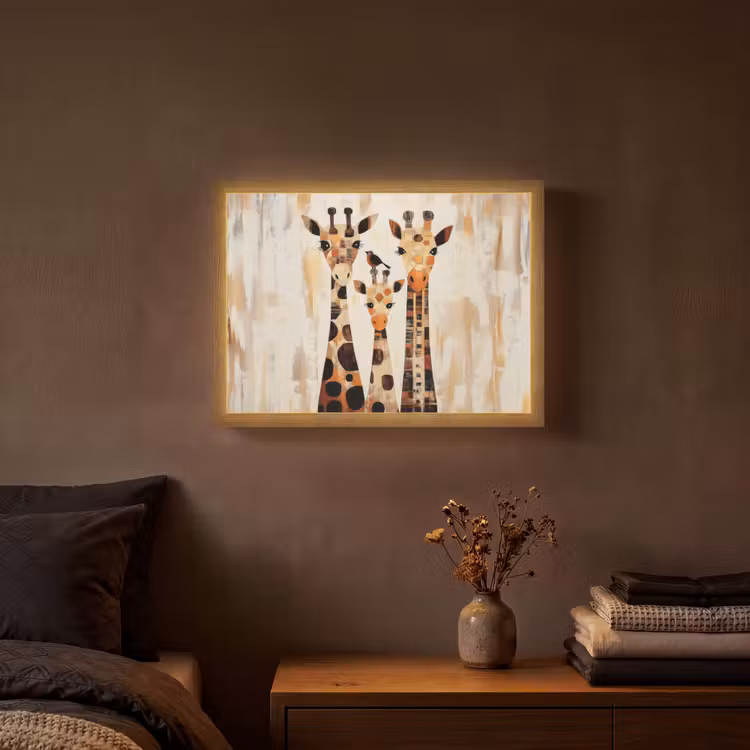 Lightbox - Wandlamp - Giraffen - Cartoon - Crème — 3