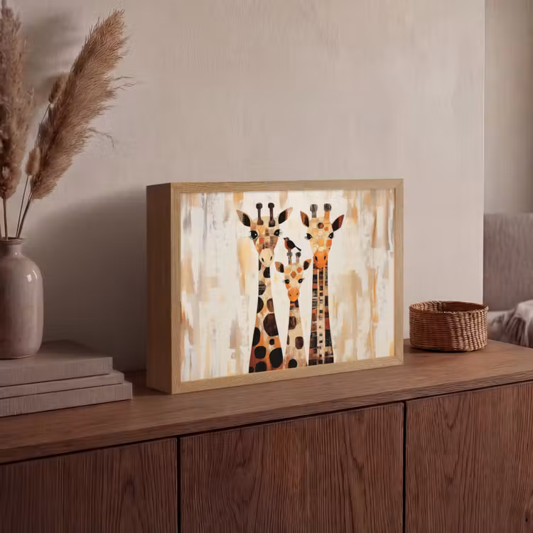 Lightbox - Wandlamp - Giraffen - Cartoon - Crème — 4