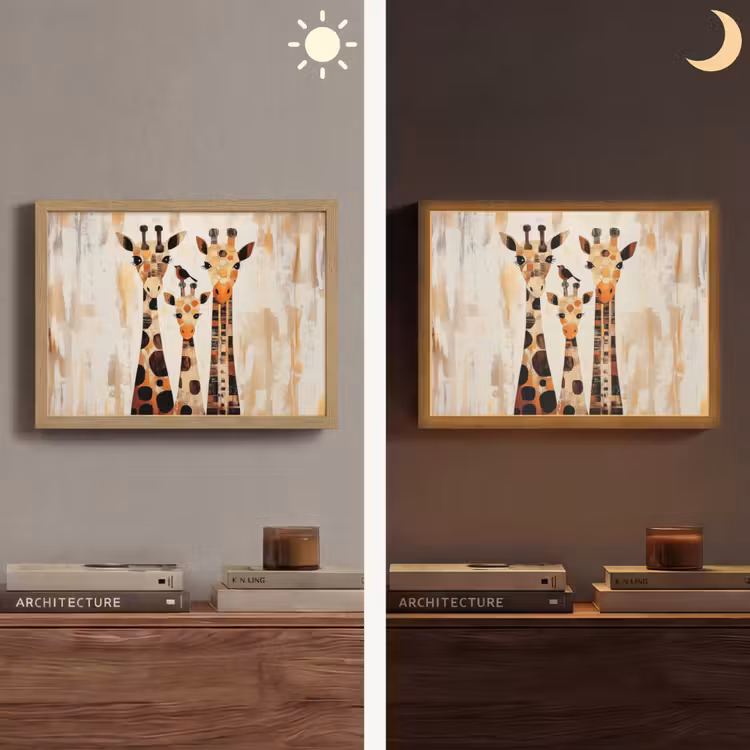 Lightbox - Wandlamp - Giraffen - Cartoon - Crème — 6
