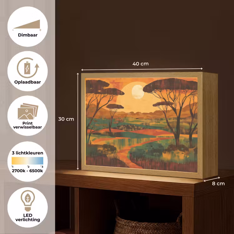 Lightbox - Wandlamp - Landschap - Afrikaans - Zon — 10