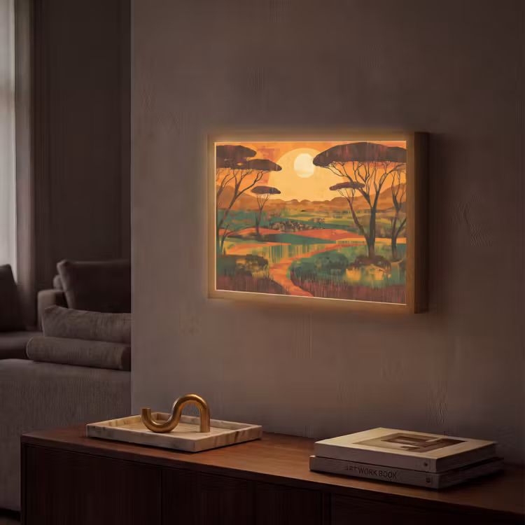 Lightbox - Wandlamp - Landschap - Afrikaans - Zon — 2