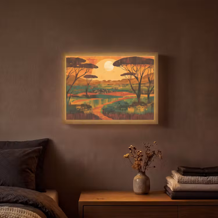 Lightbox - Wandlamp - Landschap - Afrikaans - Zon — 3