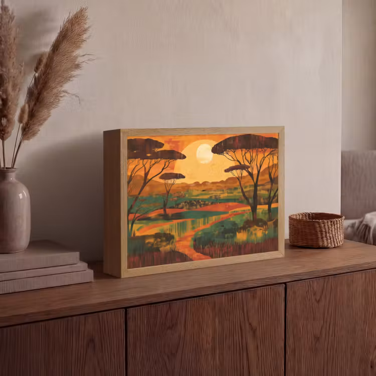 Lightbox - Wandlamp - Landschap - Afrikaans - Zon — 4