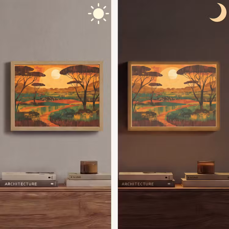 Lightbox - Wandlamp - Landschap - Afrikaans - Zon — 6