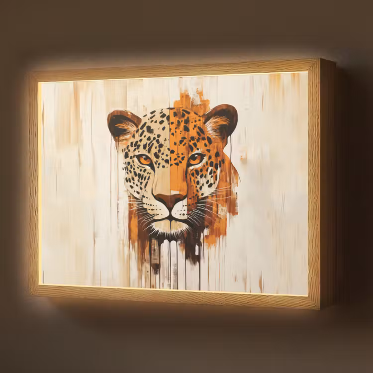 Lightbox - Wandlamp - Luipaard - Symmetrisch - Strepen — 1
