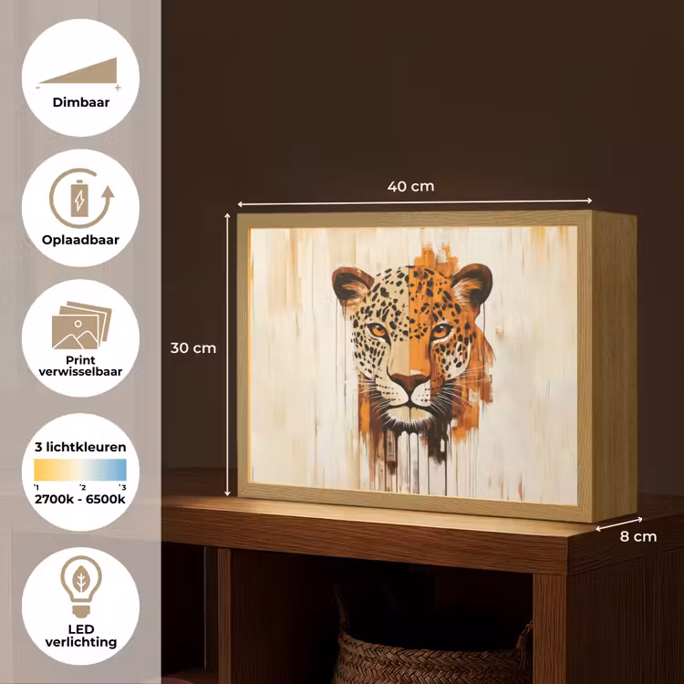 Lightbox - Wandlamp - Luipaard - Symmetrisch - Strepen — 10