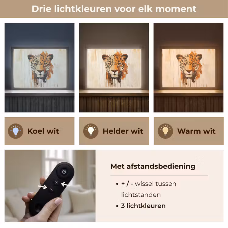 Lightbox - Wandlamp - Luipaard - Symmetrisch - Strepen — 8