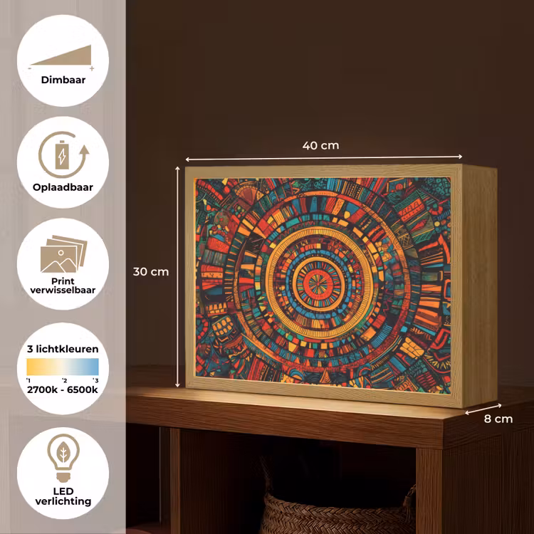 Lightbox - Wandlamp - Mandala - Cirkels - Patronen — 10