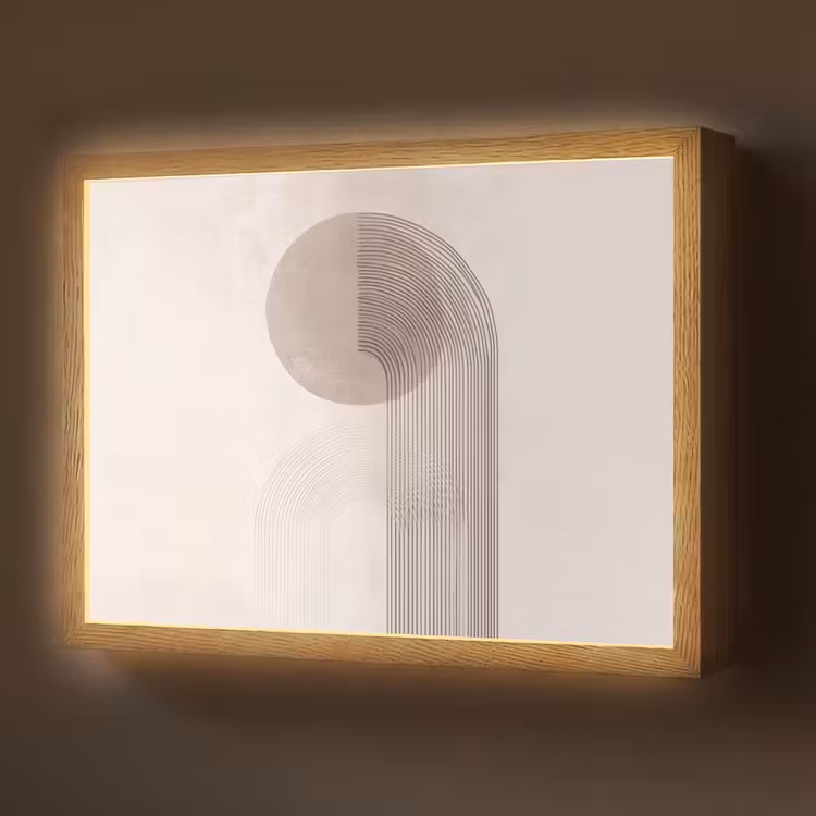 Lightbox - Wandlamp - Minimalistisch - Cirkel - Lichtgrijs — 1